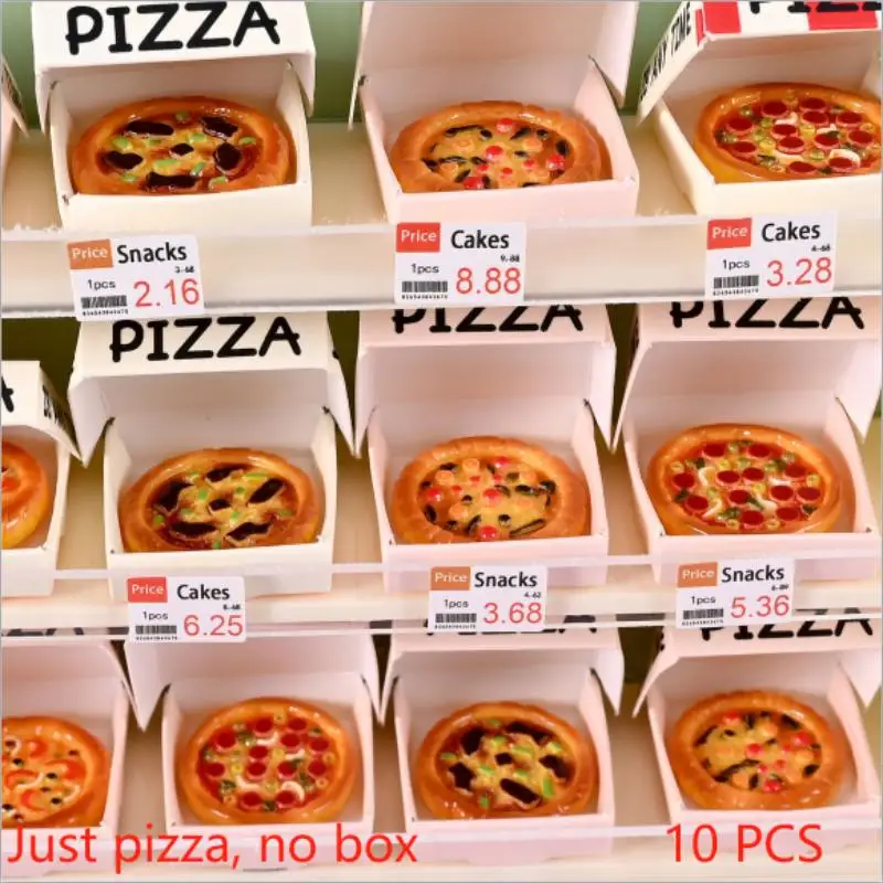 Kids Toys Play - 10 個ドールハウスミニチュア模擬ピザモデルキッチン食品アクセサリードールハウスの装飾子供のふり遊びおもちゃギフト