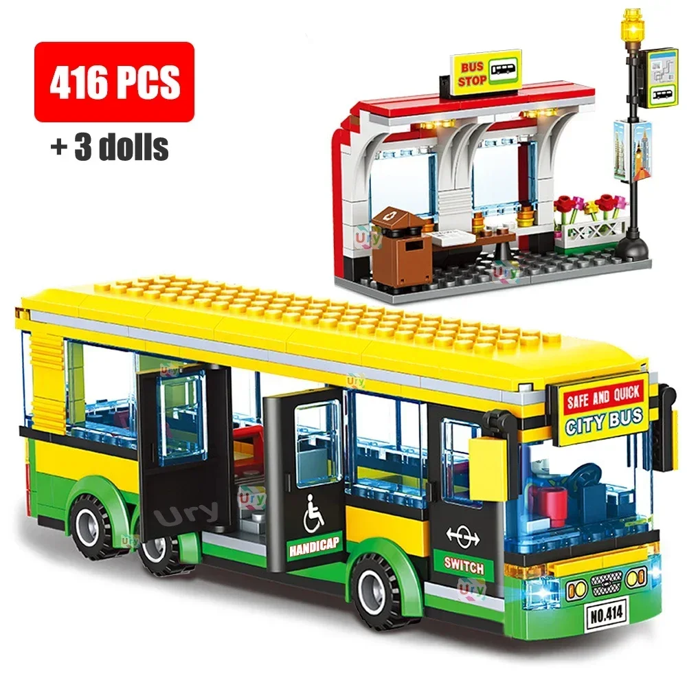 Kids Toys London - バスシティ英国ロンドン黄色旅客スクールバス駅ビルディングブロックスクールバス駅レンガモデルおもちゃギフト少年少女のため