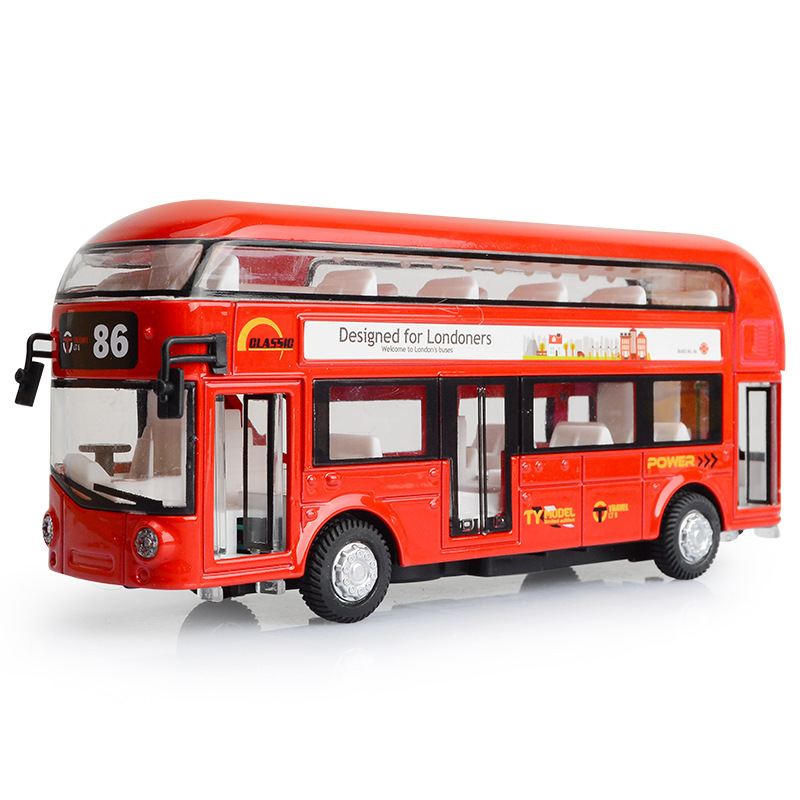 Kids Toys London - 17 センチメートル二階建てロンドンバスサウンド点滅ドアオープン高級バス車モデルのおもちゃ子供のためのクリスマスギフト