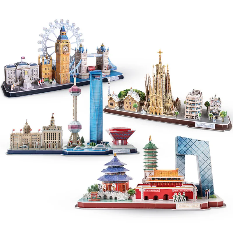 Kids Toys London - 3Dパズルゲーム DIYおもちゃ 紙製ミニチュアモデル 都市 ロンドン パリ