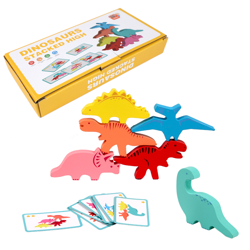 Kids Toys Videos - 木製バランスブロックのおもちゃ子供のための動物恐竜ビルディングスタッキング高ボードゲーム木製モンテッソーリおもちゃ男の子キッズギフト