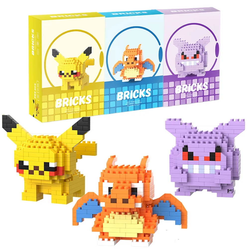 Kids Toys Movie - ポケモンマイクロビルディングブロックピカチュウドラゴナイトゲンガーミニレンガモデルキットDIYおもちゃギフト子供向け