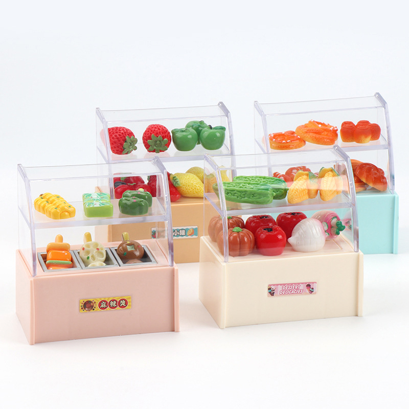 Kids Toys Play - 1/12 ドールハウスミニスーパーマーケットコンビニディスプレイラックキャビネットモデルドールハウスマイクロシーンオーナメント子供ごっこ遊びおもちゃ