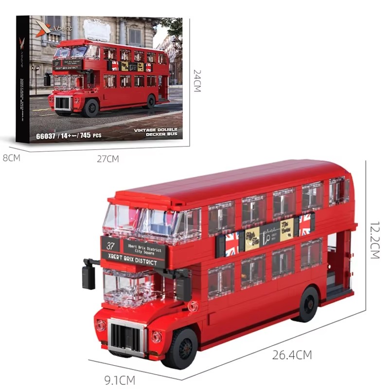 Kids Toys London - 745ピース ロンドンバスモデルブリック MOCシティ 二階建て観光車両 組み立てブロック おもちゃ