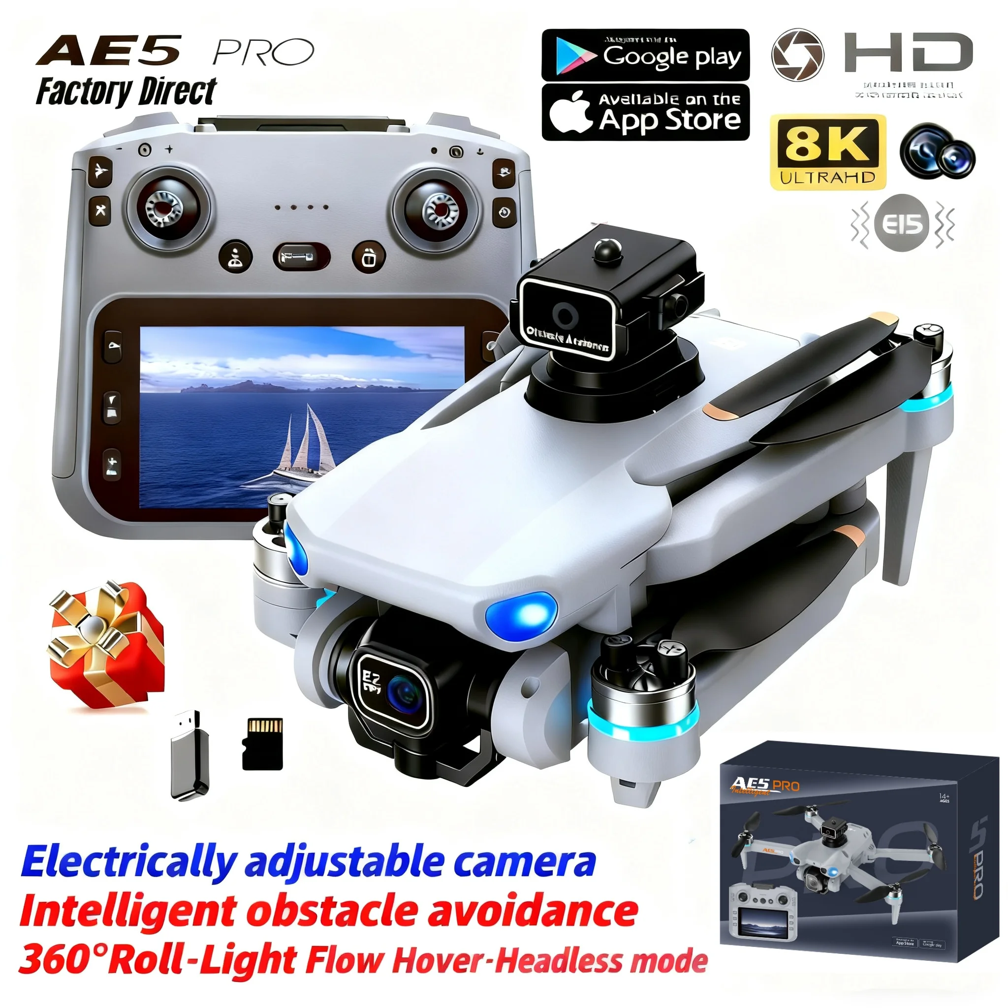 Kids Toys Videos - AE5 Pro ドローン 8K HD 4.5インチスクリーンコントロール