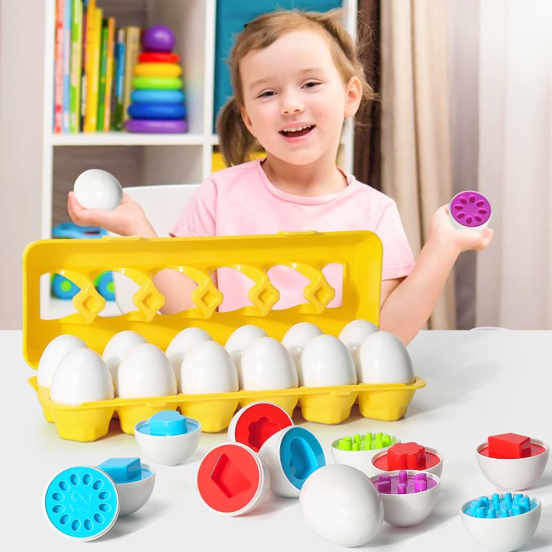 Kids Toys Videos - 卵ネジ 3D パズルモンテッソーリ学習教育数学おもちゃ子供形状一致スマートゲーム子供のための教育イースターギフト