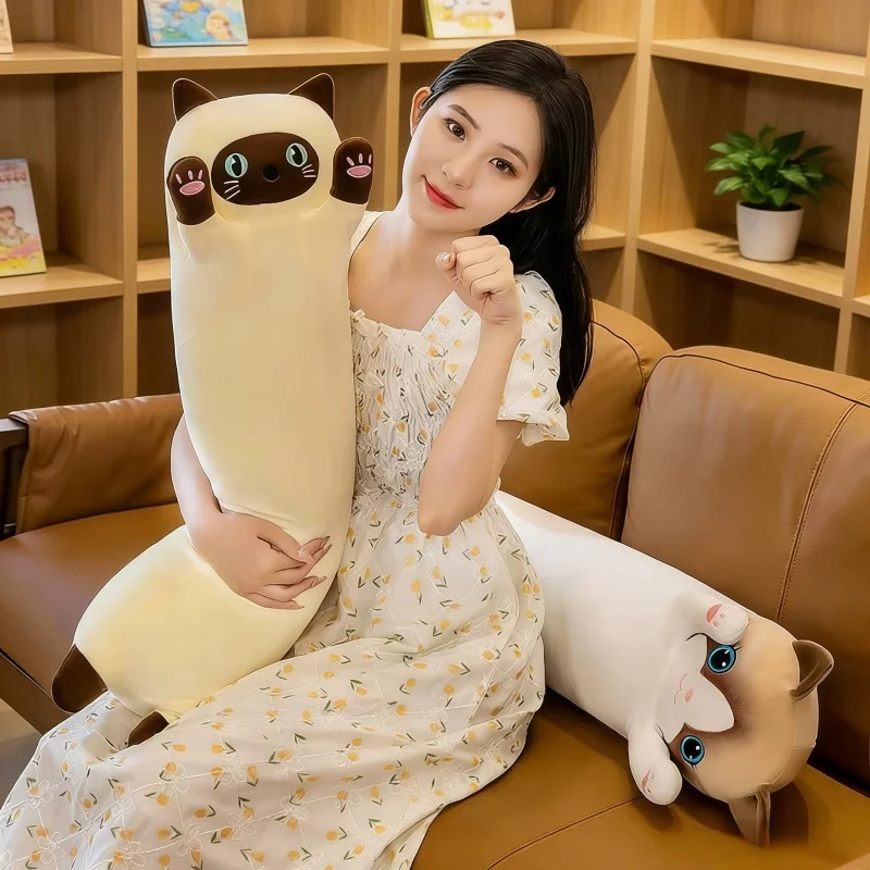 Kids Toys Long Island - 新版愛らしい猫島枕人形ロングぬいぐるみ睡眠仲間誕生日プレゼント子供用ホームソファ寝室装飾枕