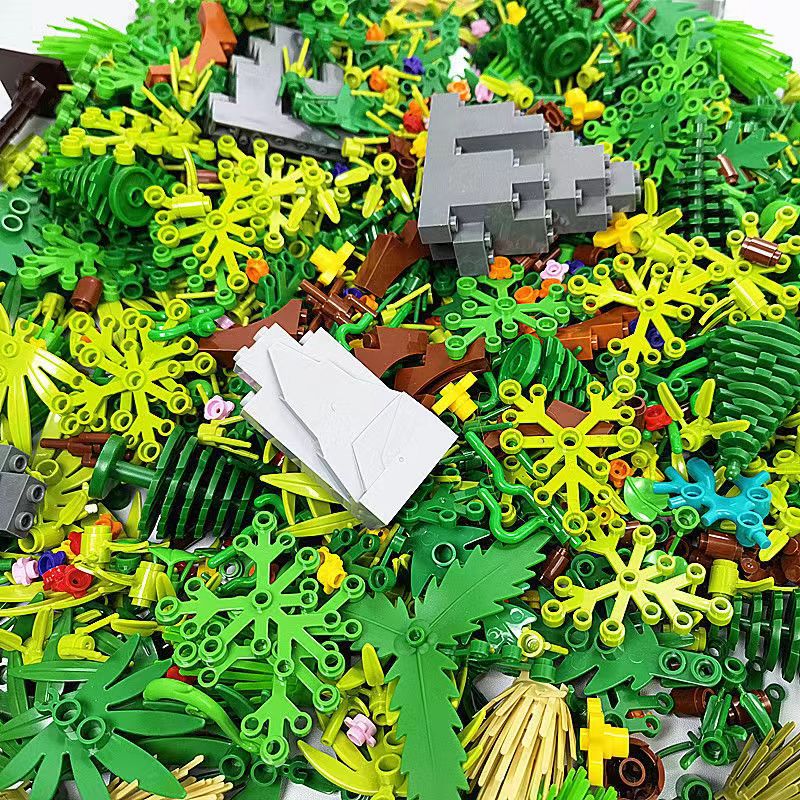 Lego Set City - Moc-友達のためのレンガのおもちゃ,木の付属品,ビルディングブロック,森の互換性のあるグラスブッシュ,ジャングルミリタリーシティ,200, 500g