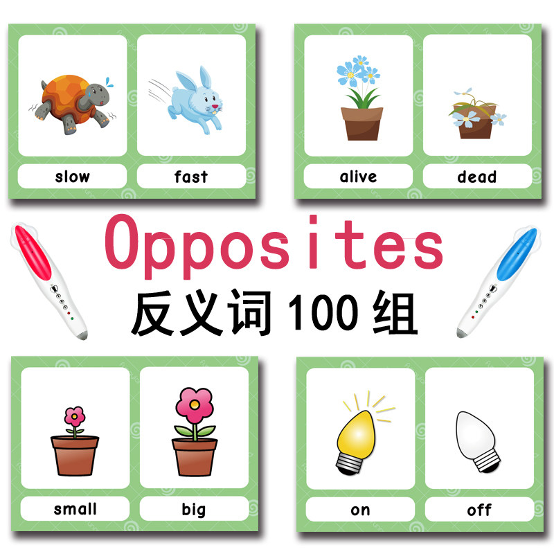 100組の反対語フラッシュカード 英語語彙カード 子供向け  - Kids Toys Idea のレビューと価格