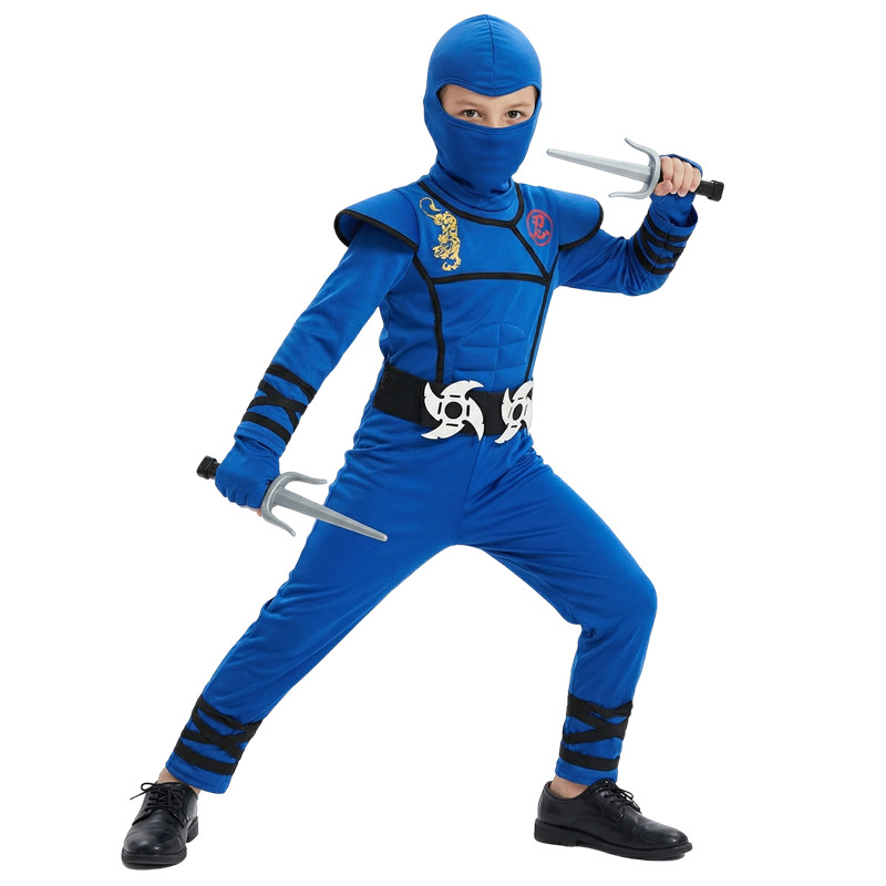 子供用黒と青の忍者コスチューム ハロウィンコスプレパーティー - Kids Toys Movie のレビューと価格