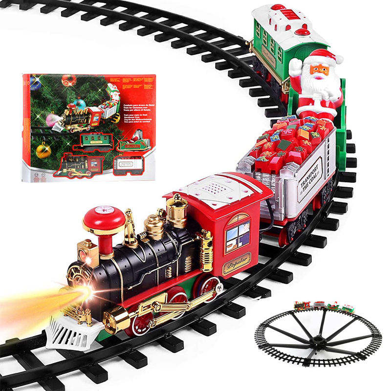 クリスマス電動列車セット（ライト付き）、車両、線路フレーム、 - Kids Toys Xmas のレビューと価格