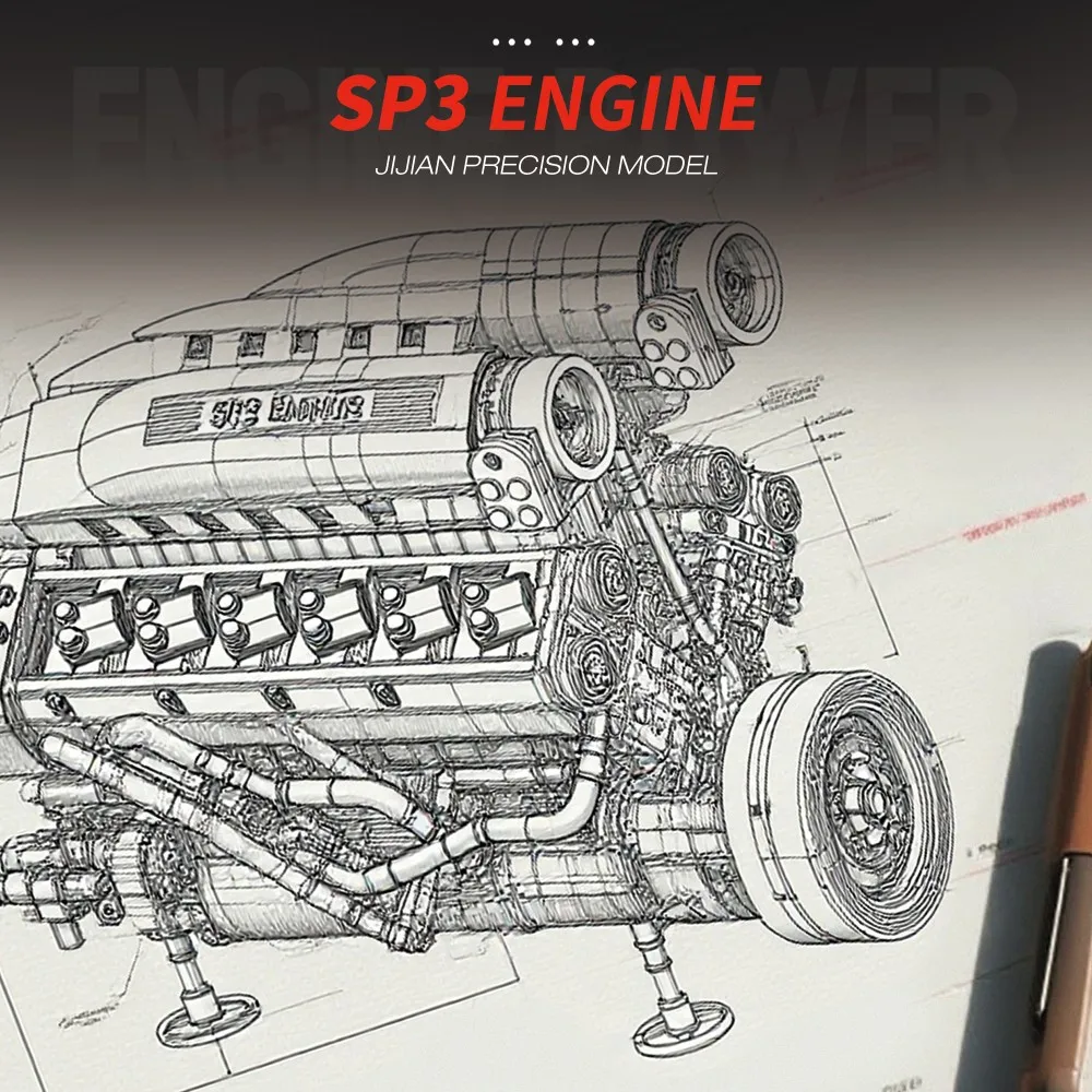 1240ピース 車のエンジン SP3エンジン 12気筒内燃エ - Kids Toys Idea のレビューと価格