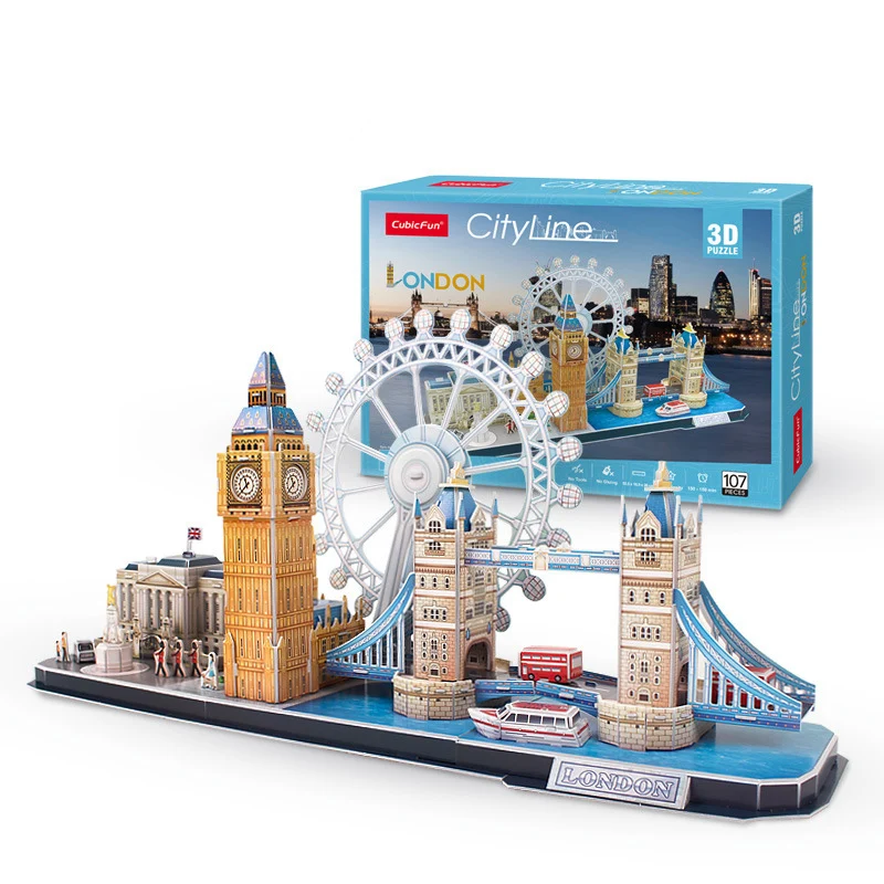 3Dパズルゲーム DIYおもちゃ 紙製ミニチュアモデル 都市 - Kids Toys London のレビューと価格