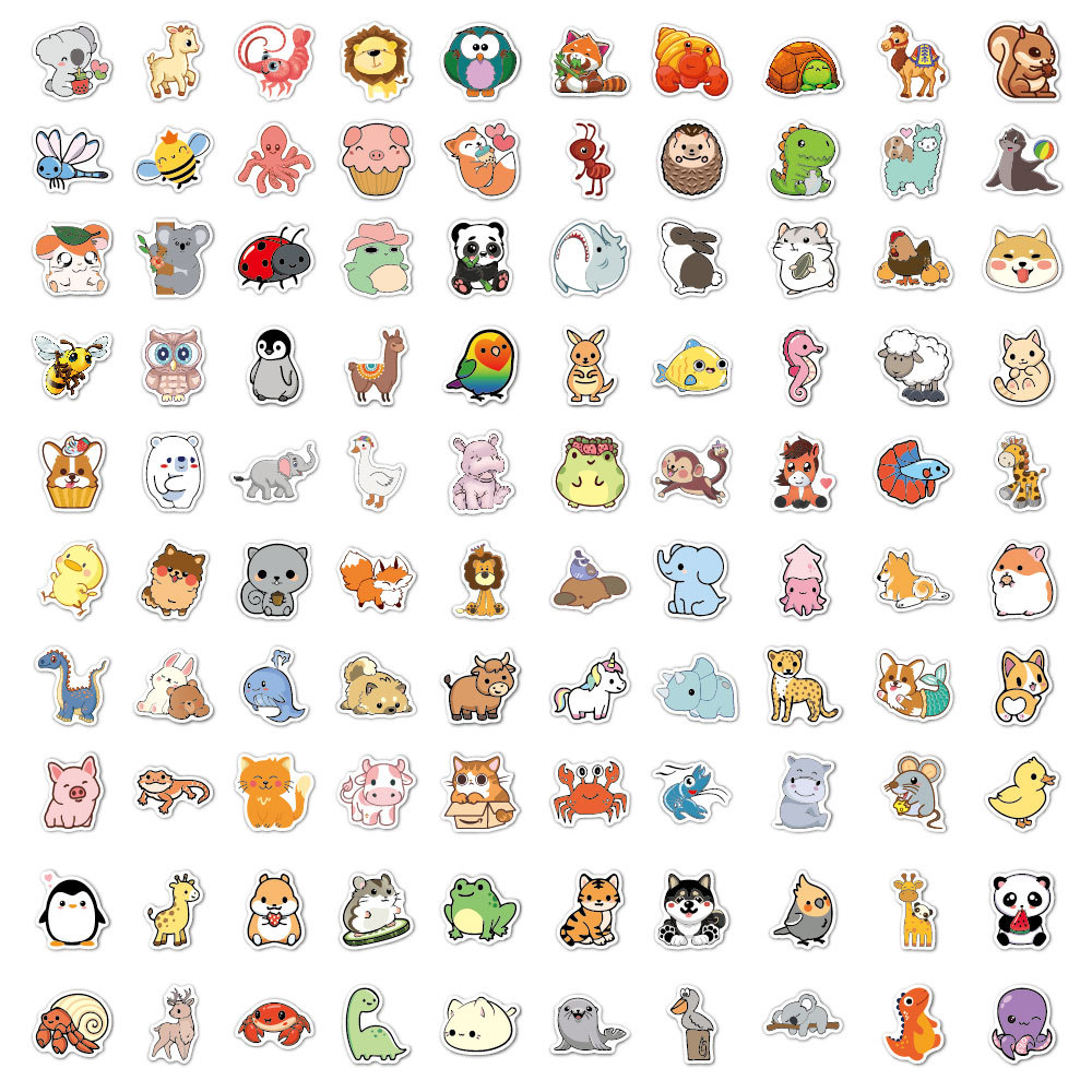 子供のための面白い漫画の動物のステッカー、かわいいデカールの - Kids Toys Logo のレビューと価格