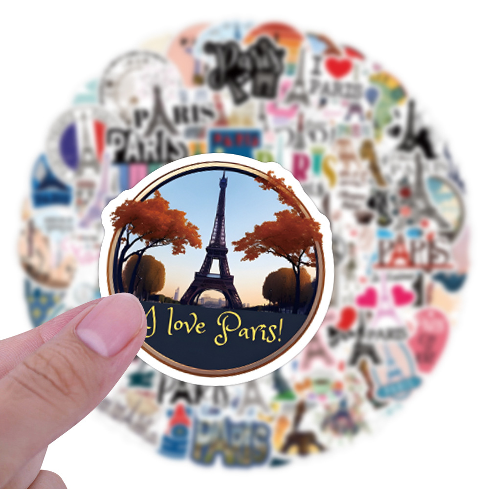 110PCSフランスパリステッカー旅行風景ステッカーエッフェ - Kids Toys Paris のレビューと価格