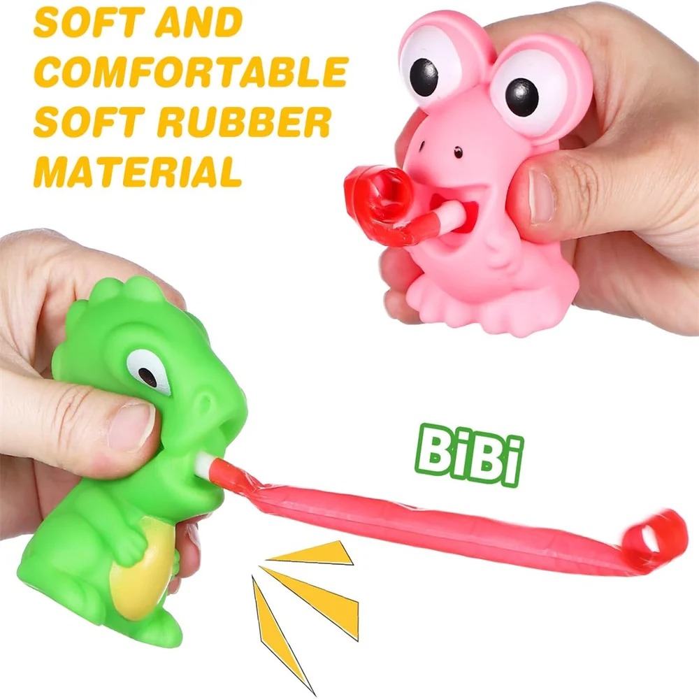 ストレス解消カエル＆恐竜おもちゃ - 舌で挟むスクイーズポッ - Kids Toys Videos のレビューと価格