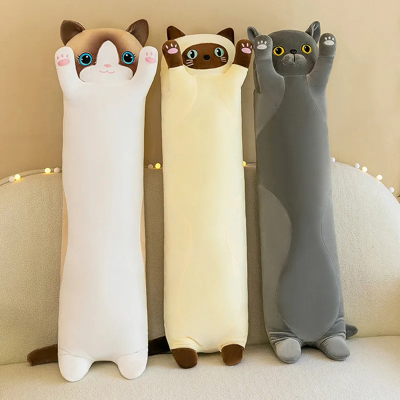 新版愛らしい猫島枕人形ロングぬいぐるみ睡眠仲間誕生日プレゼン - Kids Toys Long Island のレビューと価格