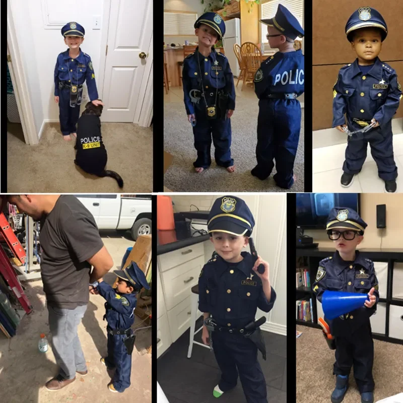 3-12歳のかわいいアメリカの子供用警察官コスチューム、男の - Kids Toys Idea のレビューと価格